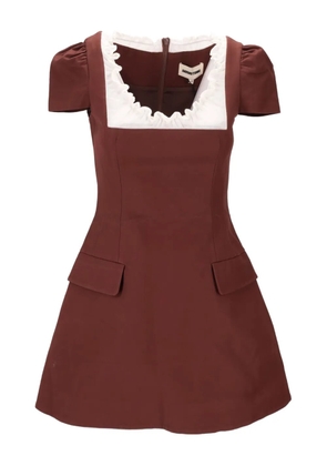 SHUSHU/TONG scalloped short sleeve dress - Brown