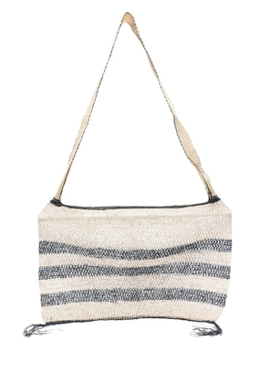 SLO_HAND_MADE striped-detail shoulder bag - Neutrals