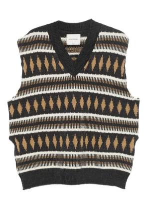 LABORATORIO CAPRI diamond-pattern vest - Brown