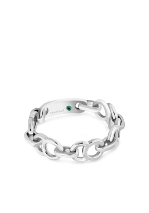 Courbet 18kt recycled white gold Celeste chain ring - Silver