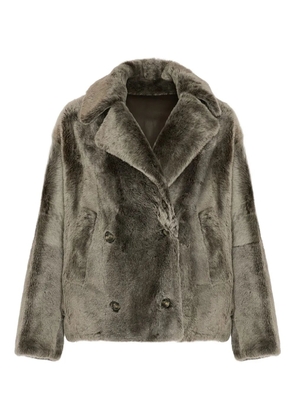 Yves Salomon wool double-breasted coat - Grey