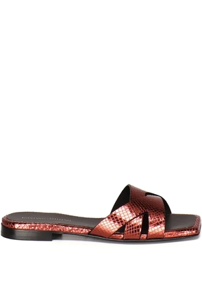 Giuliano Galiano leather slides - Red