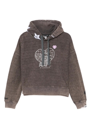 AAPE BY *A BATHING APE® logo-embroidered hoodie - Grey