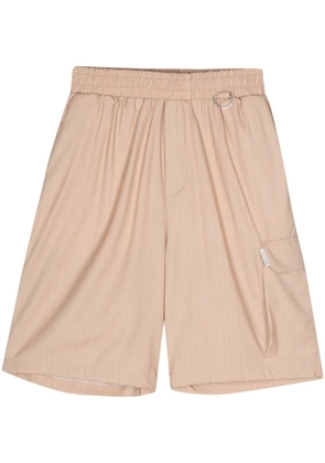 Family First striped twill shorts - Neutrals