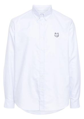 Maison Kitsuné logo-appliqué cotton shirt - Blue