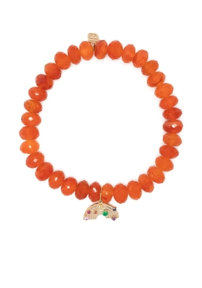 Sydney Evan 14kt yellow gold Rainbow charm carnelian bracelet