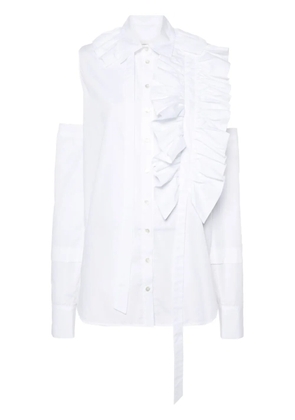 Faith Connexion ruffle-detail poplin shirt - White