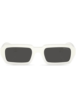 Prada Eyewear logo-lettering rectangular sunglasses - White