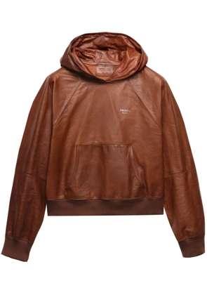 Prada leather hoodie - Brown