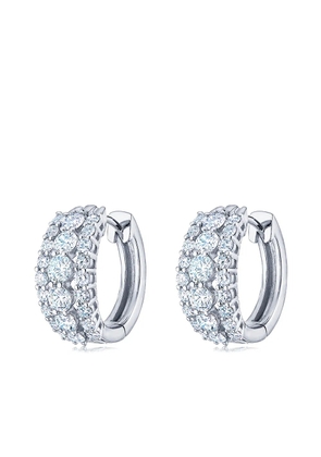 KWIAT 18kt white gold Lyric diamond huggie earrings - Silver