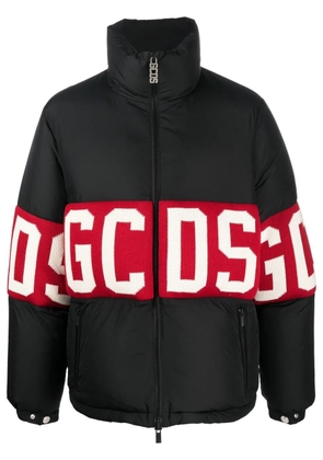 GCDS logo-knit padded jacket - Black