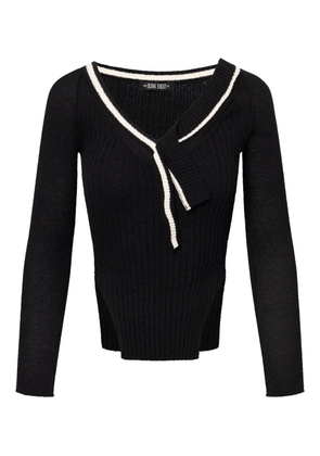 Elena Velez Varsity knitted top - Black