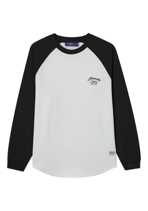 aftermaths baseball-sleeve long-sleeve T-shirt - White