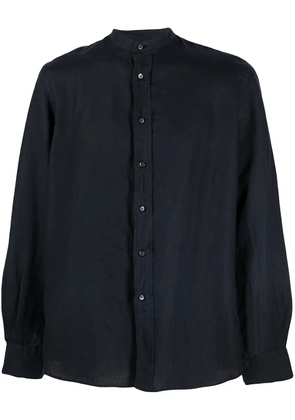 ASPESI band-collar linen shirt - Blue