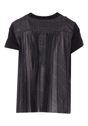 sacai pleated-back T-shirt - Black