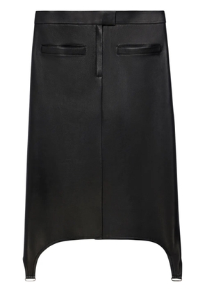 Courrèges suspenders-detail leather midi skirt - Black