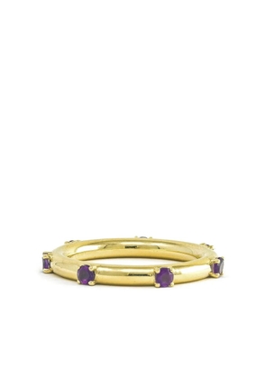 Jenna Blake 18K yellow gold Polka Dot diamond and amethyst ring