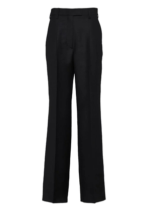 Prada triangle-logo kid-mohair trousers - Black