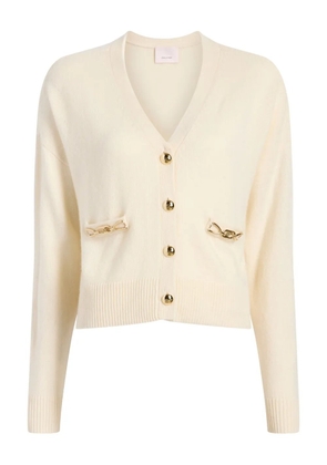 Cinq A Sept chain-embellished buttoned cardigan - Neutrals