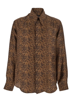 Emporio Armani giraffe-print shirt - Brown