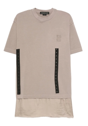 FEDERICO CINA panelled crew-neck T-shirt - Brown