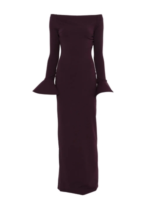 Solace London Anica off-shoulder flared maxi dress - Purple