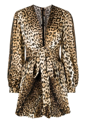 Roberto Cavalli leopard-print mini dress - Orange