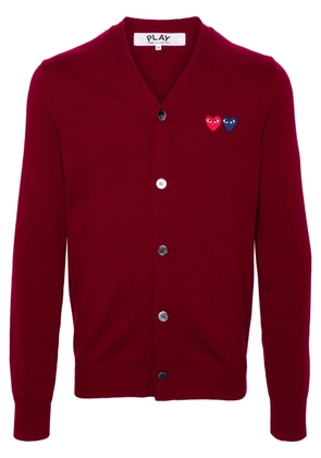 Comme Des Garçons Play Heart-patch wool cardigan - Red