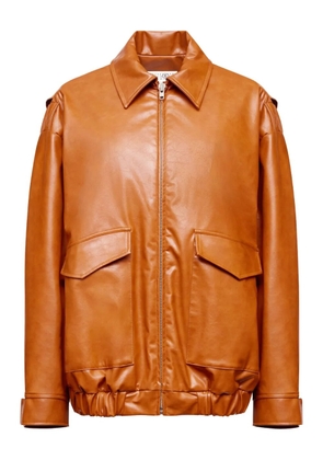 MM6 Maison Margiela zip-up leather jacket - Orange