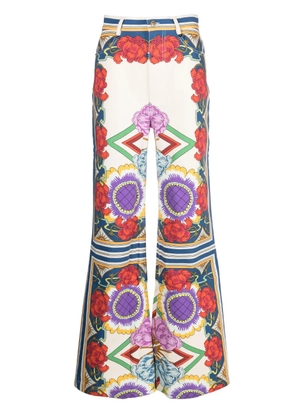 La DoubleJ Liberty-print flared jeans - Neutrals
