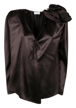 Magda Butrym flower-detailing top - Brown