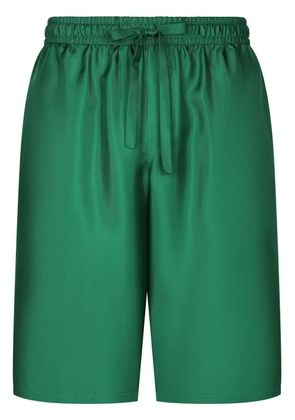 Dolce & Gabbana embroidered silk track shorts - Green