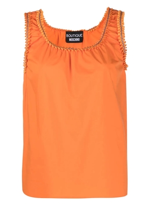 Boutique Moschino embellished-trim tank top - Orange