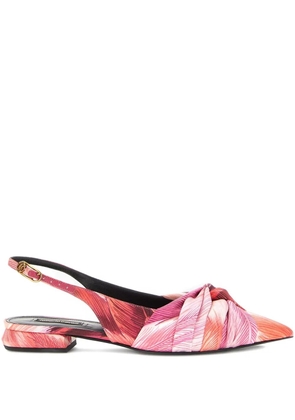 Roberto Cavalli slingback knot ballet flats - Pink