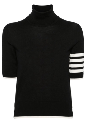 Thom Browne stripe-detailing short-sleeve jumper - Black