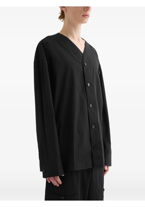 Jil Sander patch pocket v-neck shirt - Black