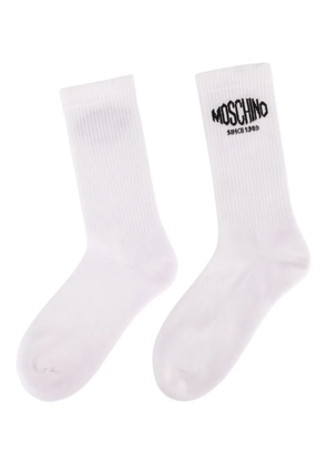 Moschino logo-embroidered socks - White