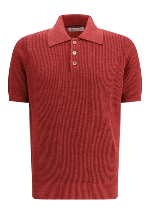 Brunello Cucinelli short-sleeve knitted polo shirt - Red