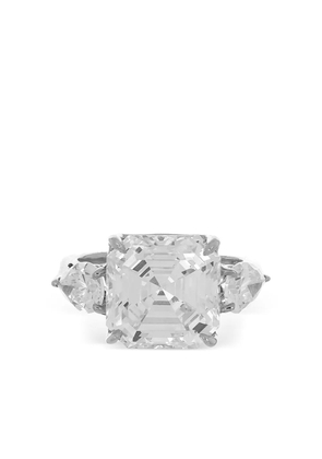 Fantasia by Deserio square-cut pear side-stones ring - Silver