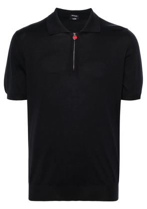 Kiton fine-ribbed cotton polo shirt - Blue