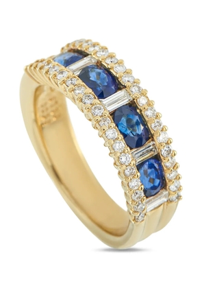 LB Exclusive 18K yellow gold diamond sapphire ring