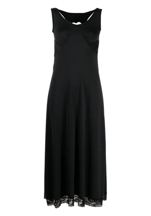 Natasha Zinko cut-out detail ruched A-line dress - Black