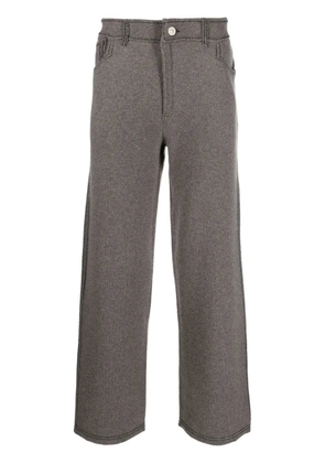 Barrie contrast-stitching denim-effect trousers - Brown