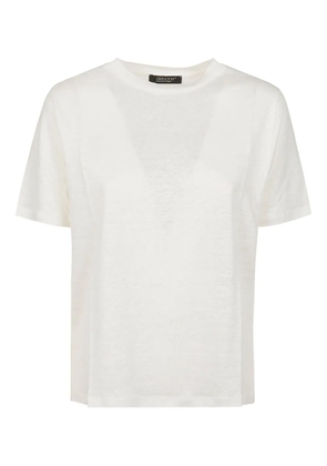 Aragona linen round-neck T-shirt - White