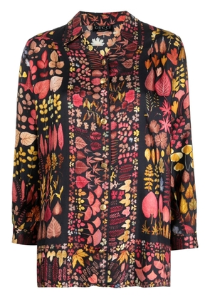 Gucci Pre-Owned 1990s lead print silk shirt - Blue