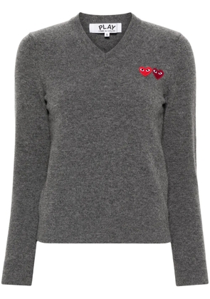 Comme Des Garçons Play double heart wool jumper - Grey