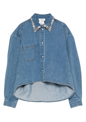 SANDRO embellished-collar denim shirt - Blue