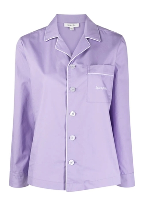 Sporty & Rich chest-pocket button-up pyjama top - Purple