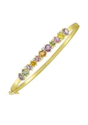 Sutra 18K yellow gold sapphire and diamond bangle bracelet
