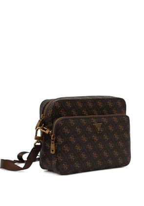 GUESS USA Milano monogram-pattern messenger bag - Brown